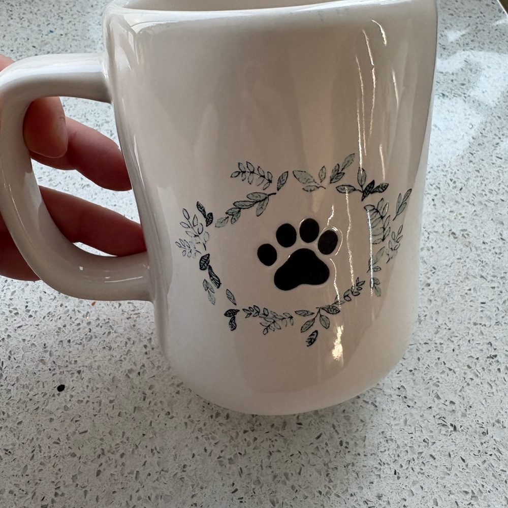 DUAL SIDED Rae Dunn YOU ARE PAWFECT white NWT ceramic 16 ounce A - Picture 7 of 8